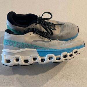 On Running Cloud Sneakers in Cream and Blue